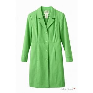 John Paul Richard Stretch Green Coat Jacket Button Front Tailored Fit Size S